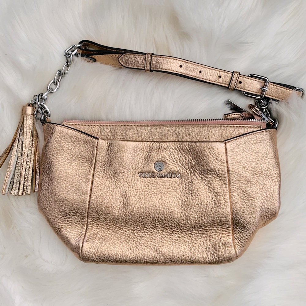 Vince Camuto Rose Gold Leather Crossbody Bag Kelby